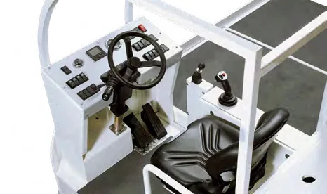 CHALLENGER 430 — open driver platform with steering console, pedals and seat