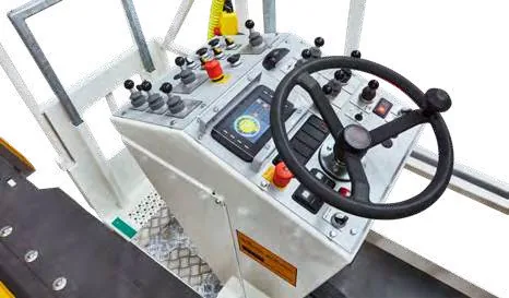 CHAMP 350e — control console with steering wheel and switches