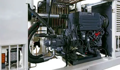 CHAMP 35e — power pack with hoses and pipework in the open compartment