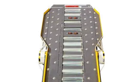 CHAMP 35e — narrow roller platform with guide rails, seen from above