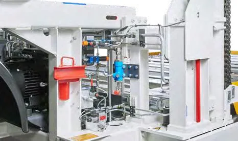 CHAMP 70We NEO — hydraulic valves and pipework behind an open panel